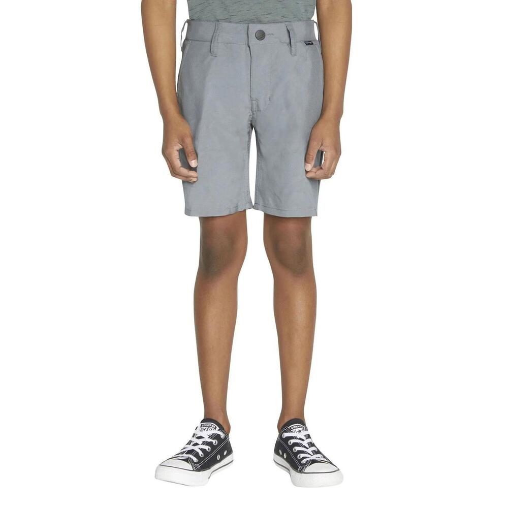 Hurley H2O-Dri Boys Youth Size 10 Cool Gray 2-Way Stretch Shorts NWT